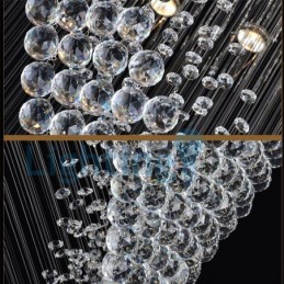 Moderní moderní lustr Závěsné svítidlo pro zapuštěnou montáž Crystal Rain Drop Light