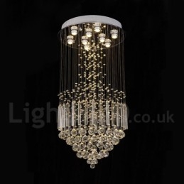 Moderní moderní lustr Závěsné svítidlo pro zapuštěnou montáž Crystal Rain Drop Light