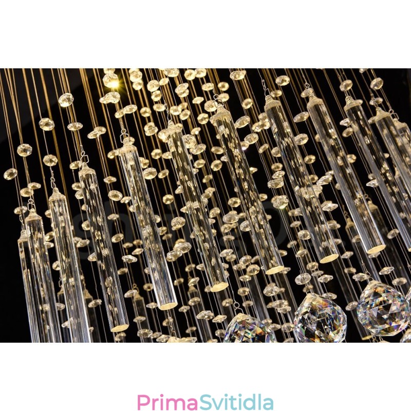 Moderní moderní lustr Závěsné svítidlo pro zapuštěnou montáž Crystal Rain Drop Light