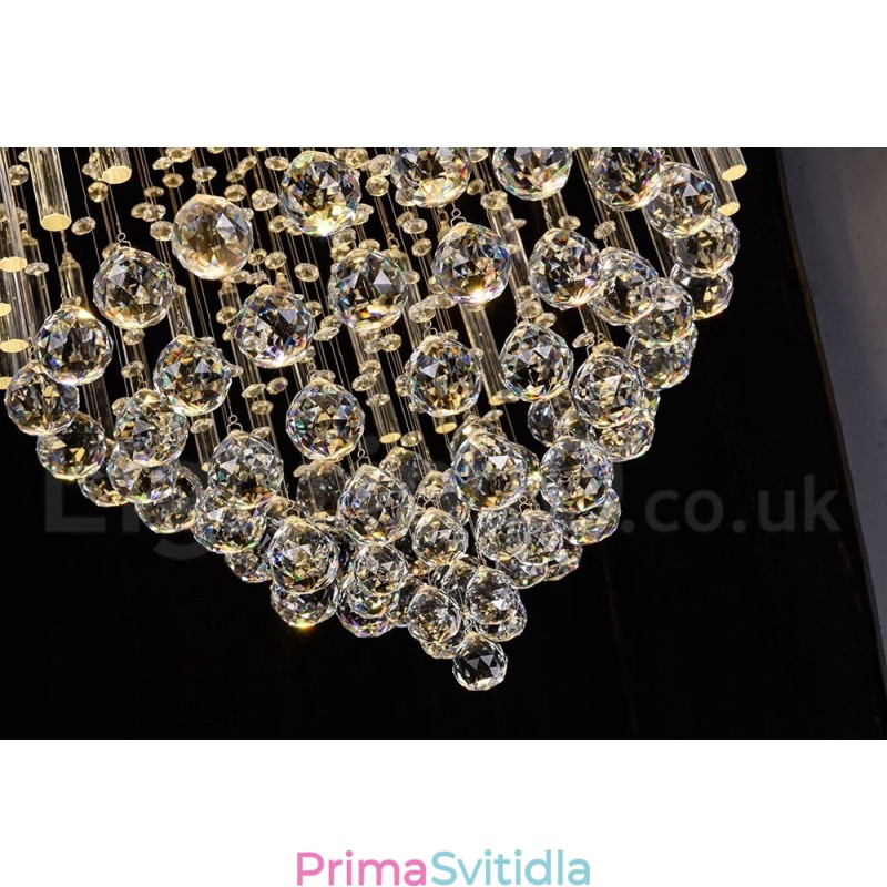 Moderní moderní lustr Závěsné svítidlo pro zapuštěnou montáž Crystal Rain Drop Light