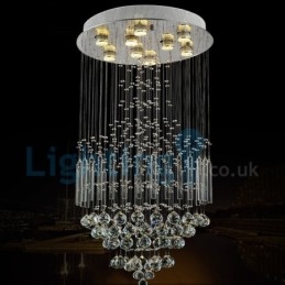 Moderní moderní lustr Závěsné svítidlo pro zapuštěnou montáž Crystal Rain Drop Light