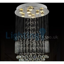 Moderní moderní lustr Závěsné svítidlo pro zapuštěnou montáž Crystal Rain Drop Light