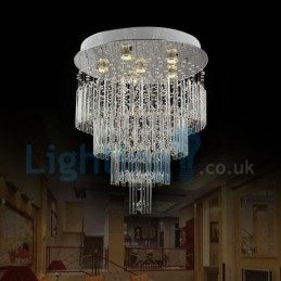 Moderní moderní lustr Závěsné svítidlo pro zapuštěnou montáž Crystal Rain Drop Light