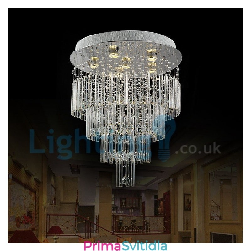 Moderní moderní lustr Závěsné svítidlo pro zapuštěnou montáž Crystal Rain Drop Light