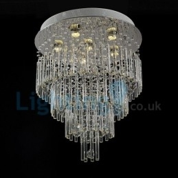 Moderní moderní lustr Závěsné svítidlo pro zapuštěnou montáž Crystal Rain Drop Light