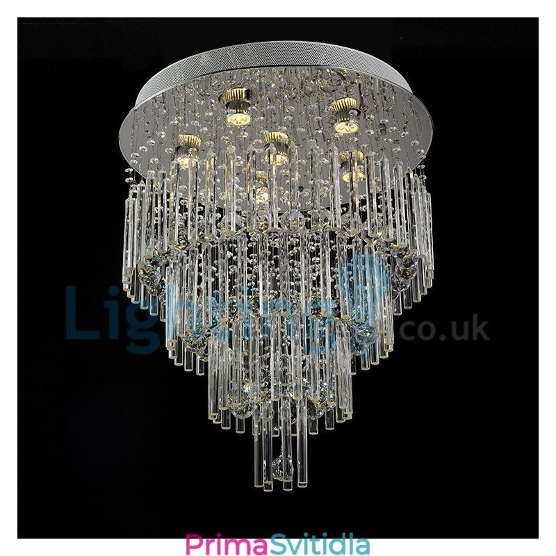 Moderní moderní lustr Závěsné svítidlo pro zapuštěnou montáž Crystal Rain Drop Light