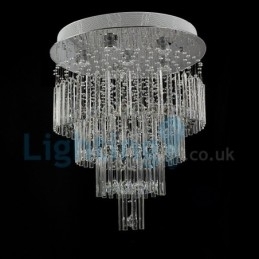 Moderní moderní lustr Závěsné svítidlo pro zapuštěnou montáž Crystal Rain Drop Light