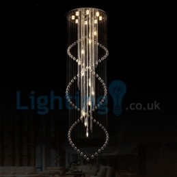 Moderní moderní lustr Závěsné svítidlo pro zapuštěnou montáž Crystal Rain Drop Light