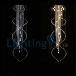 Moderní moderní lustr Závěsné svítidlo pro zapuštěnou montáž Crystal Rain Drop Light