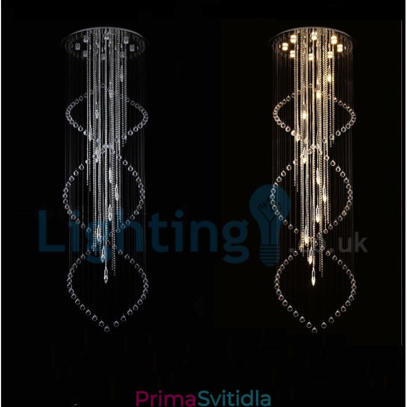 Moderní moderní lustr Závěsné svítidlo pro zapuštěnou montáž Crystal Rain Drop Light