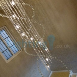 Moderní moderní lustr Závěsné svítidlo pro zapuštěnou montáž Crystal Rain Drop Light