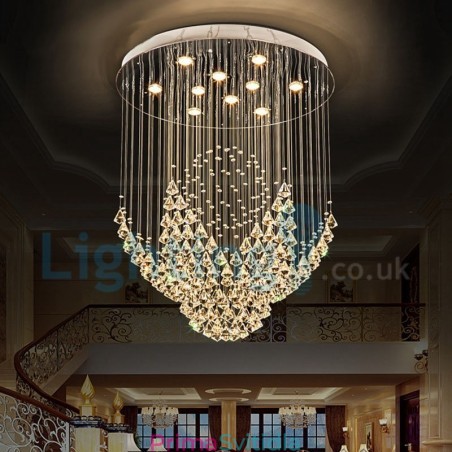 Moderní moderní lustr Závěsné svítidlo pro zapuštěnou montáž Crystal Rain Drop Light Moderní moderní lustr Závěsné svítidlo pro zapuštěnou montáž Crystal Rain Drop Light