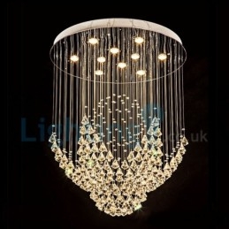 Moderní moderní lustr Závěsné svítidlo pro zapuštěnou montáž Crystal Rain Drop Light