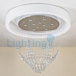 Moderní moderní lustr Závěsné svítidlo pro zapuštěnou montáž Crystal Rain Drop Light