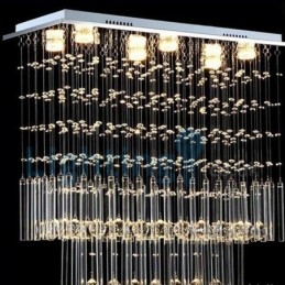 Moderní moderní lustr Závěsné svítidlo pro zapuštěnou montáž Crystal Rain Drop Light
