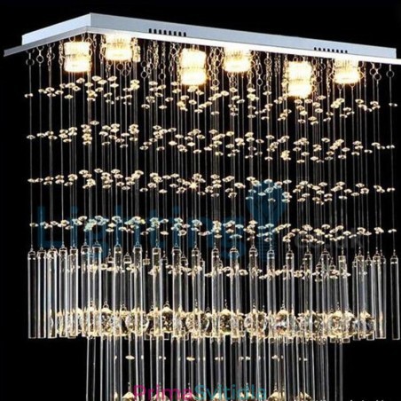 Moderní moderní lustr Závěsné svítidlo pro zapuštěnou montáž Crystal Rain Drop Light Moderní moderní lustr Závěsné svítidlo pro zapuštěnou montáž Crystal Rain Drop Light