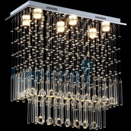 Moderní moderní lustr Závěsné svítidlo pro zapuštěnou montáž Crystal Rain Drop Light