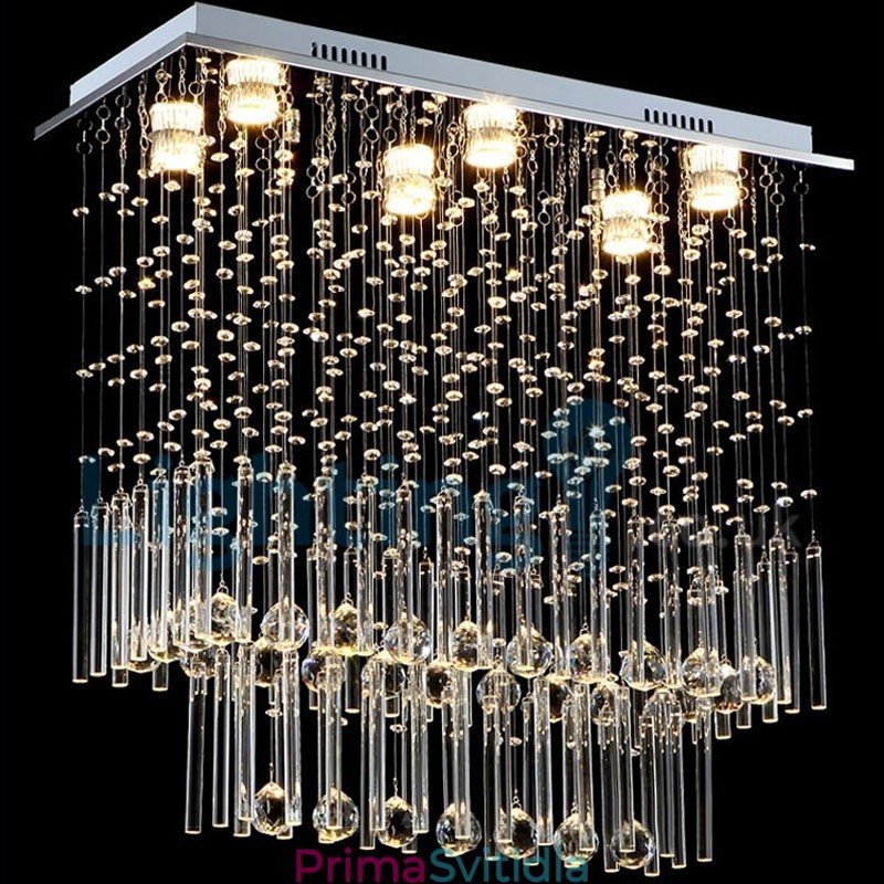 Moderní moderní lustr Závěsné svítidlo pro zapuštěnou montáž Crystal Rain Drop Light