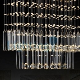 Moderní moderní lustr Závěsné svítidlo pro zapuštěnou montáž Crystal Rain Drop Light