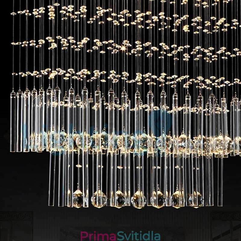 Moderní moderní lustr Závěsné svítidlo pro zapuštěnou montáž Crystal Rain Drop Light