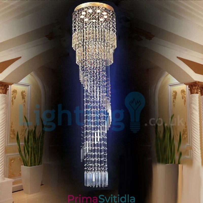 Moderní moderní lustr Závěsné svítidlo pro zapuštěnou montáž Crystal Rain Drop Light