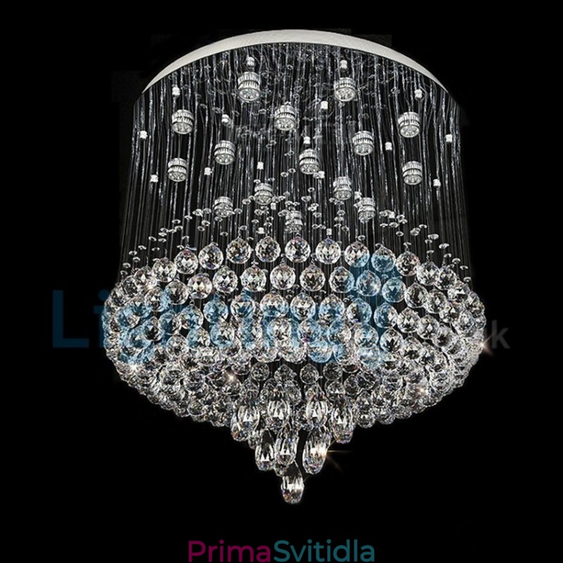 Moderní moderní lustr Závěsné svítidlo pro zapuštěnou montáž Crystal Rain Drop Light