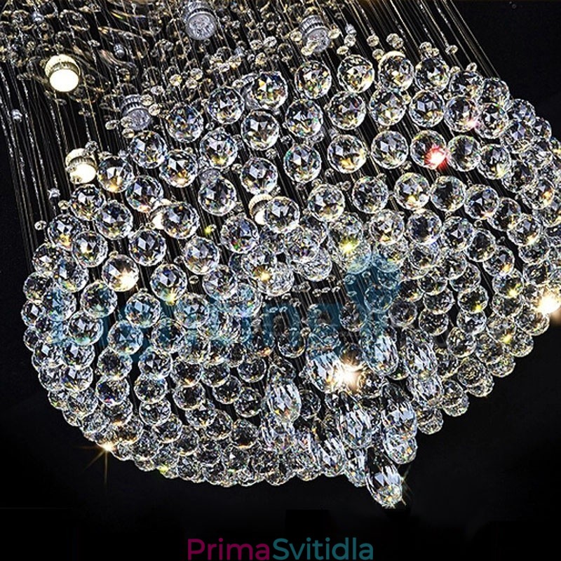Moderní moderní lustr Závěsné svítidlo pro zapuštěnou montáž Crystal Rain Drop Light
