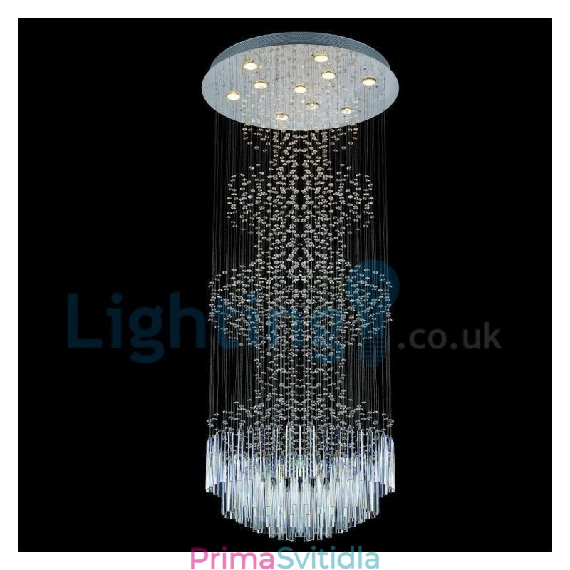 Moderní moderní lustr Závěsné svítidlo pro zapuštěnou montáž Crystal Rain Drop Light