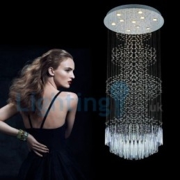 Moderní moderní lustr Závěsné svítidlo pro zapuštěnou montáž Crystal Rain Drop Light