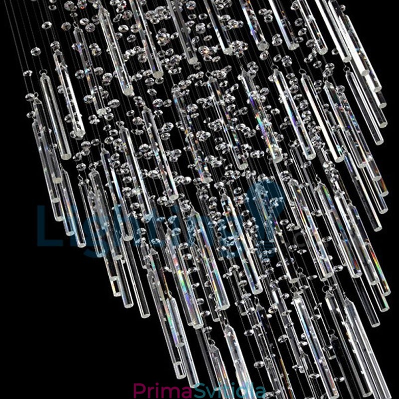 Moderní moderní lustr Závěsné svítidlo pro zapuštěnou montáž Crystal Rain Drop Light