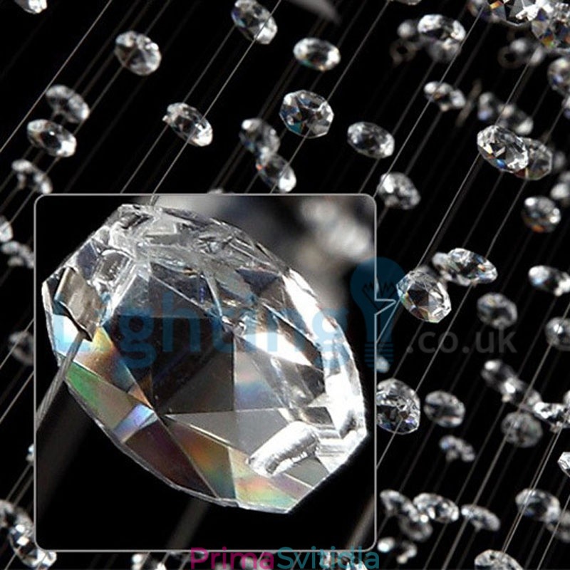 Moderní moderní lustr Závěsné svítidlo pro zapuštěnou montáž Crystal Rain Drop Light