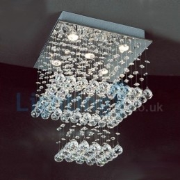 Moderní moderní lustr Závěsné svítidlo pro zapuštěnou montáž Crystal Rain Drop Light