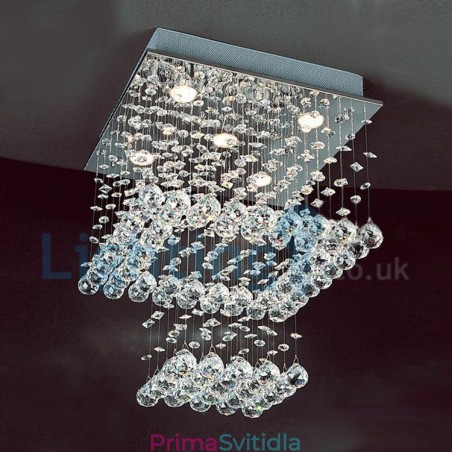 Moderní moderní lustr Závěsné svítidlo pro zapuštěnou montáž Crystal Rain Drop Light Moderní moderní lustr Závěsné svítidlo pro zapuštěnou montáž Crystal Rain Drop Light