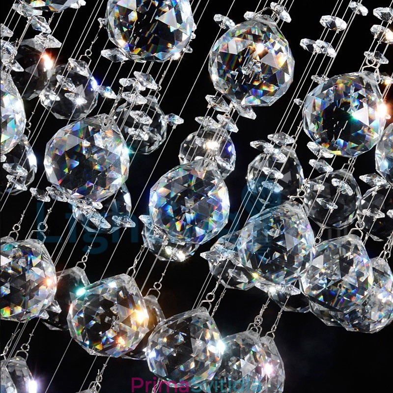 Moderní moderní lustr Závěsné svítidlo pro zapuštěnou montáž Crystal Rain Drop Light