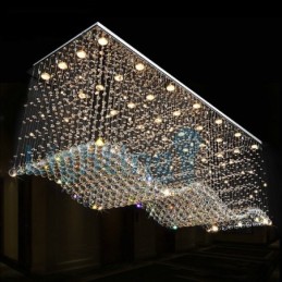 Moderní moderní lustr Závěsné svítidlo pro zapuštěnou montáž Crystal Rain Drop Light