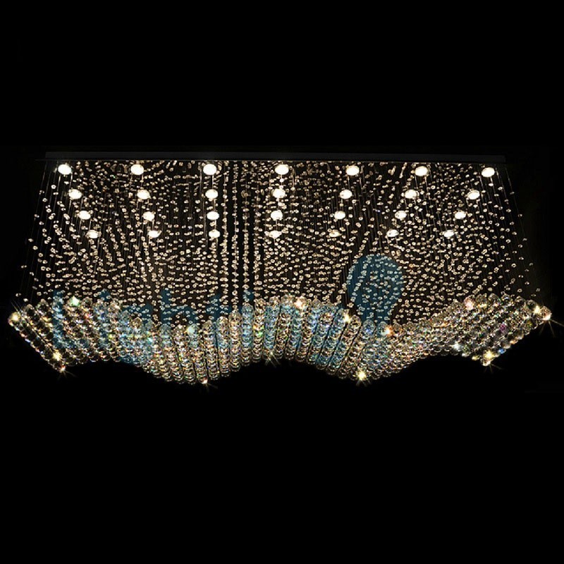 Moderní moderní lustr Závěsné svítidlo pro zapuštěnou montáž Crystal Rain Drop Light