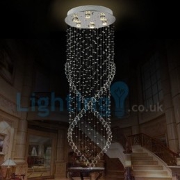 Moderní moderní lustr Závěsné svítidlo pro zapuštěnou montáž Crystal Rain Drop Light