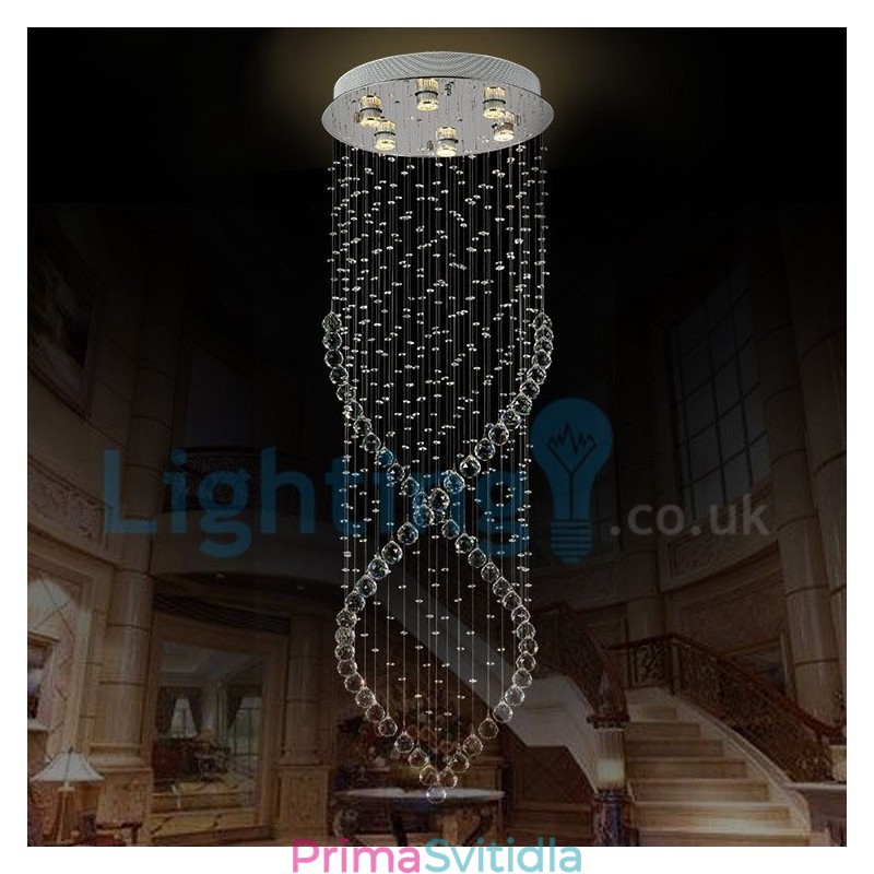 Moderní moderní lustr Závěsné svítidlo pro zapuštěnou montáž Crystal Rain Drop Light