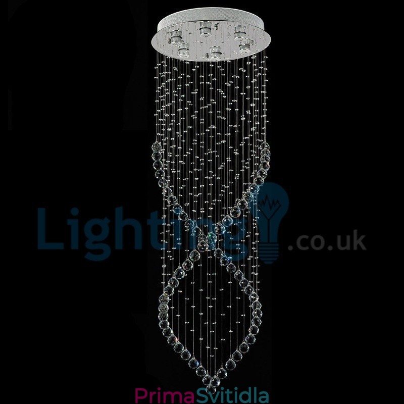 Moderní moderní lustr Závěsné svítidlo pro zapuštěnou montáž Crystal Rain Drop Light