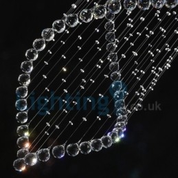 Moderní moderní lustr Závěsné svítidlo pro zapuštěnou montáž Crystal Rain Drop Light
