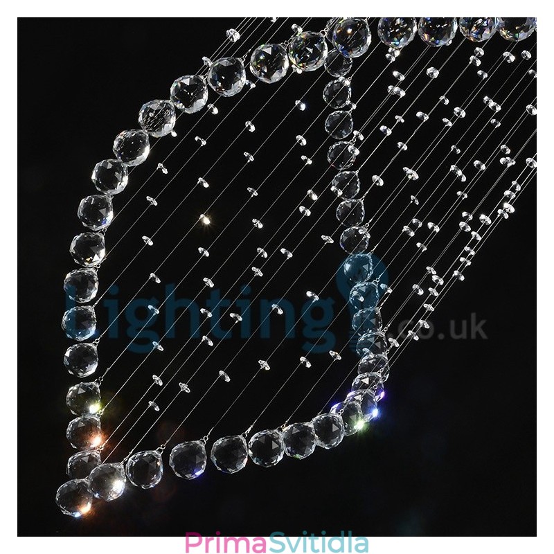 Moderní moderní lustr Závěsné svítidlo pro zapuštěnou montáž Crystal Rain Drop Light
