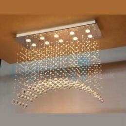 Moderní moderní lustr Závěsné svítidlo pro zapuštěnou montáž Crystal Rain Drop Light