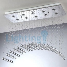 Moderní moderní lustr Závěsné svítidlo pro zapuštěnou montáž Crystal Rain Drop Light