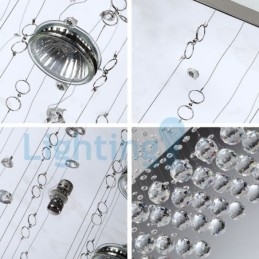 Moderní moderní lustr Závěsné svítidlo pro zapuštěnou montáž Crystal Rain Drop Light