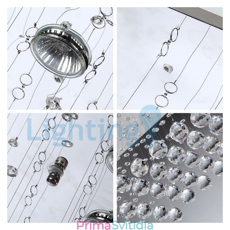 Moderní moderní lustr Závěsné svítidlo pro zapuštěnou montáž Crystal Rain Drop Light