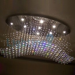 Moderní moderní lustr Závěsné svítidlo pro zapuštěnou montáž Crystal Rain Drop Light