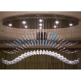 Moderní moderní lustr Závěsné svítidlo pro zapuštěnou montáž Crystal Rain Drop Light