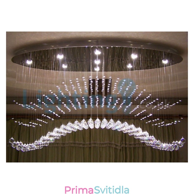 Moderní moderní lustr Závěsné svítidlo pro zapuštěnou montáž Crystal Rain Drop Light