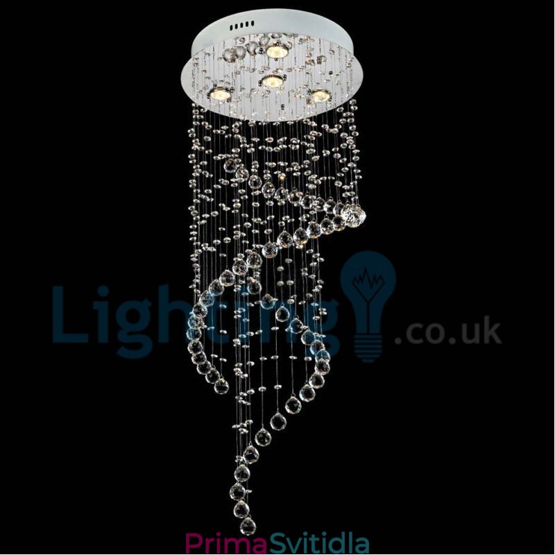 Moderní moderní lustr Závěsné svítidlo pro zapuštěnou montáž Crystal Rain Drop Light