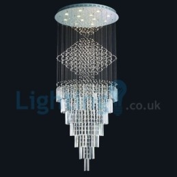 Moderní moderní lustr Závěsné svítidlo pro zapuštěnou montáž Crystal Rain Drop Light
